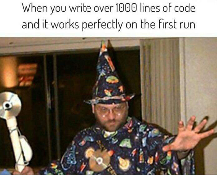 Running 100 thousand lines of code meme