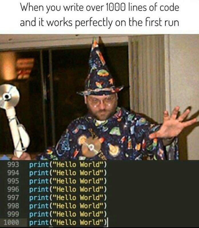 Complete running 100 thousand lines of code meme